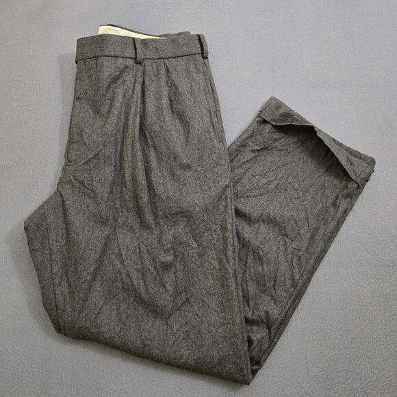 Brooks Brothers 1818 Madison Men 38 Gray Super 120's Wool Pleated Dress Pants - Picture 1 of 11